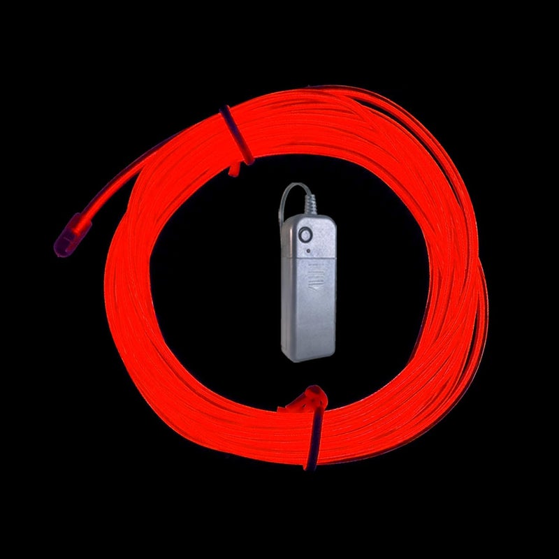 TiTiToo Red 5m El Wire, Portable Battery Pack Neon Wire Cuttable Glowing Neon Lights for DIY Decoration - Image 1